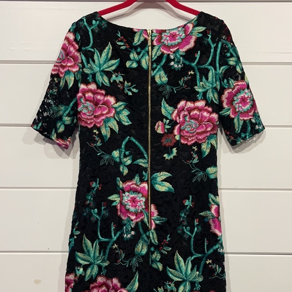 Eliza J Black Embroidered Floral Sheath Dress Size 6 - Picture 9 of 16
